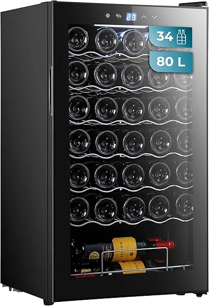 Cecotec Bolero Grandsommelier 34030 Black Compressor, 34 flessen,…
