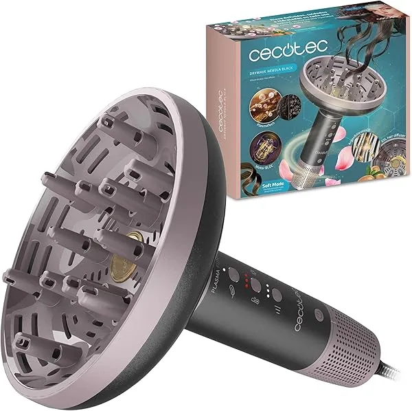 Cecotec Diffusor-haardroger voor krullen XXL DryWave Nébula Black…