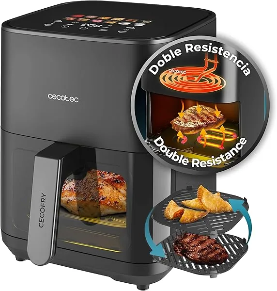 Cecotec Heteluchtfriteuse zonder olie - 4L - grill - dubbele weer…