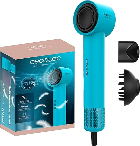 Cecotec Ionicare Rockstar Style Blue haardroger, zeer compact en …