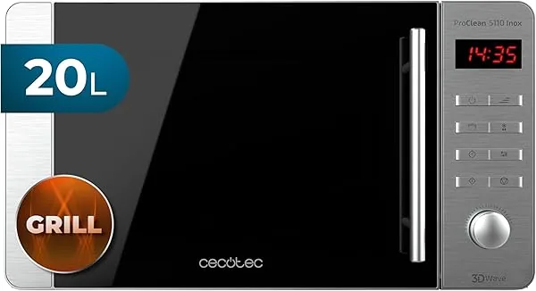 Cecotec ProClean 5110 roestvrijstalen magnetron 700 W, grill 800 …