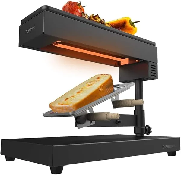 Cecotec Raclette Cheese&Grill 6000 zwart. Vermogen 600 W, grillfu…