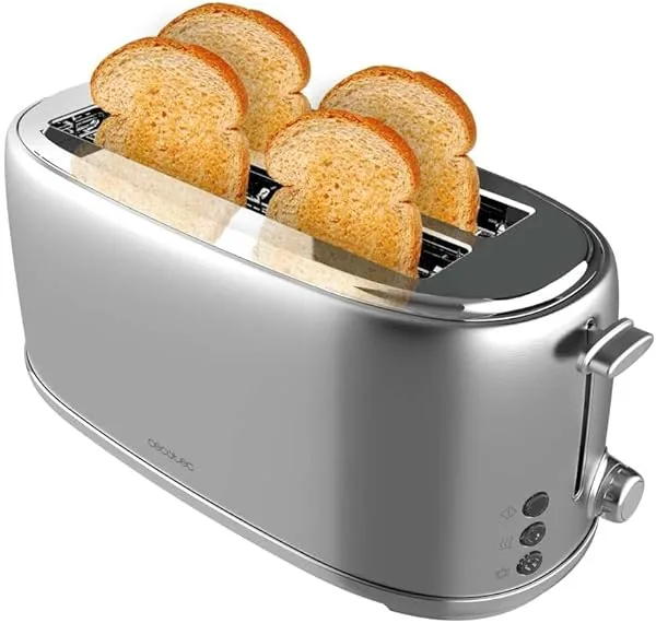 Cecotec Toast&Taste 1600 Retro Double Inox broodrooster, 4 sneden…